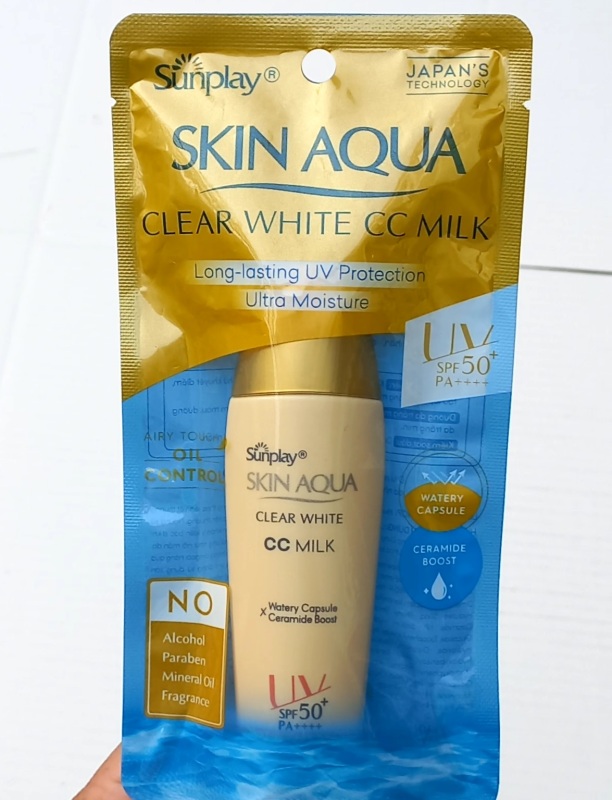 Che khuyết điểm Chống Nắng  Sunplay Skin Aqua CC Milk SPF50+ PA++++ 25g (kiểm soát dầu) nhập khẩu