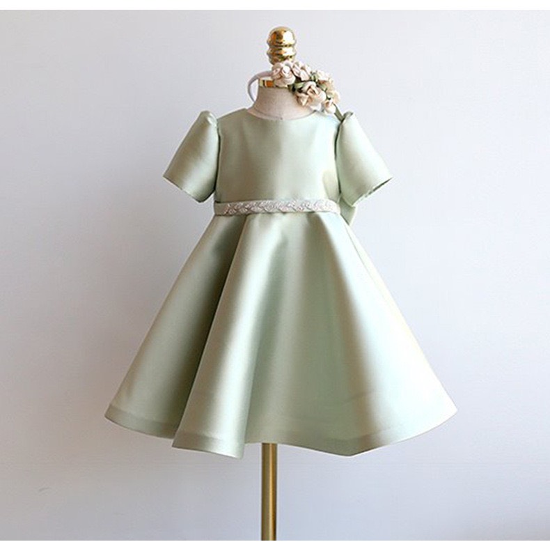 Dress Princess design big bow applique stone baby girls