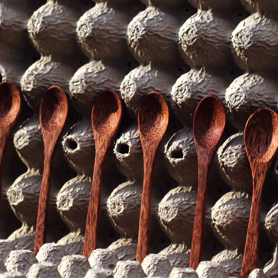 Wooden coconut spoon (size ~17x3 (cm))