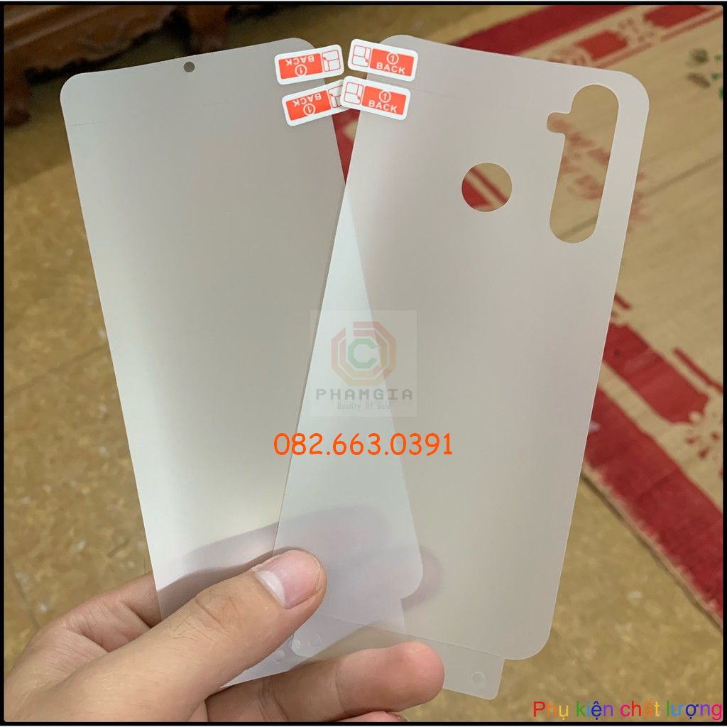 Miếng dán PPF dành cho Realme C3 siêu bảo vệ chống trầy xước mặt lưng, mặt trước, mặt lưng full viền