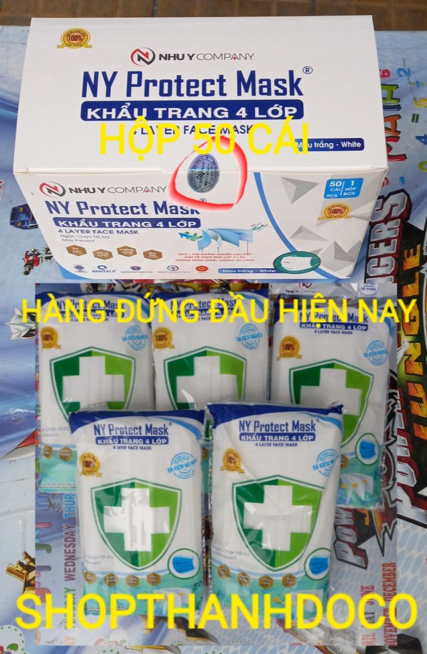 KHẨU TRANG Y TẾ 4 LỚP NHƯ Ý  MÀU TRẮNG