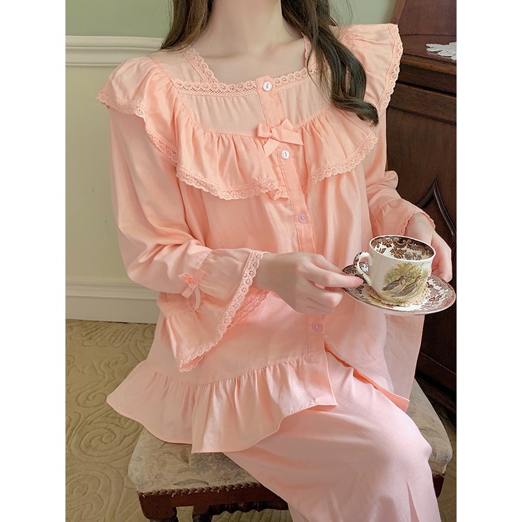 Set bộ cổ vuông phối ren tay loe tiểu thư