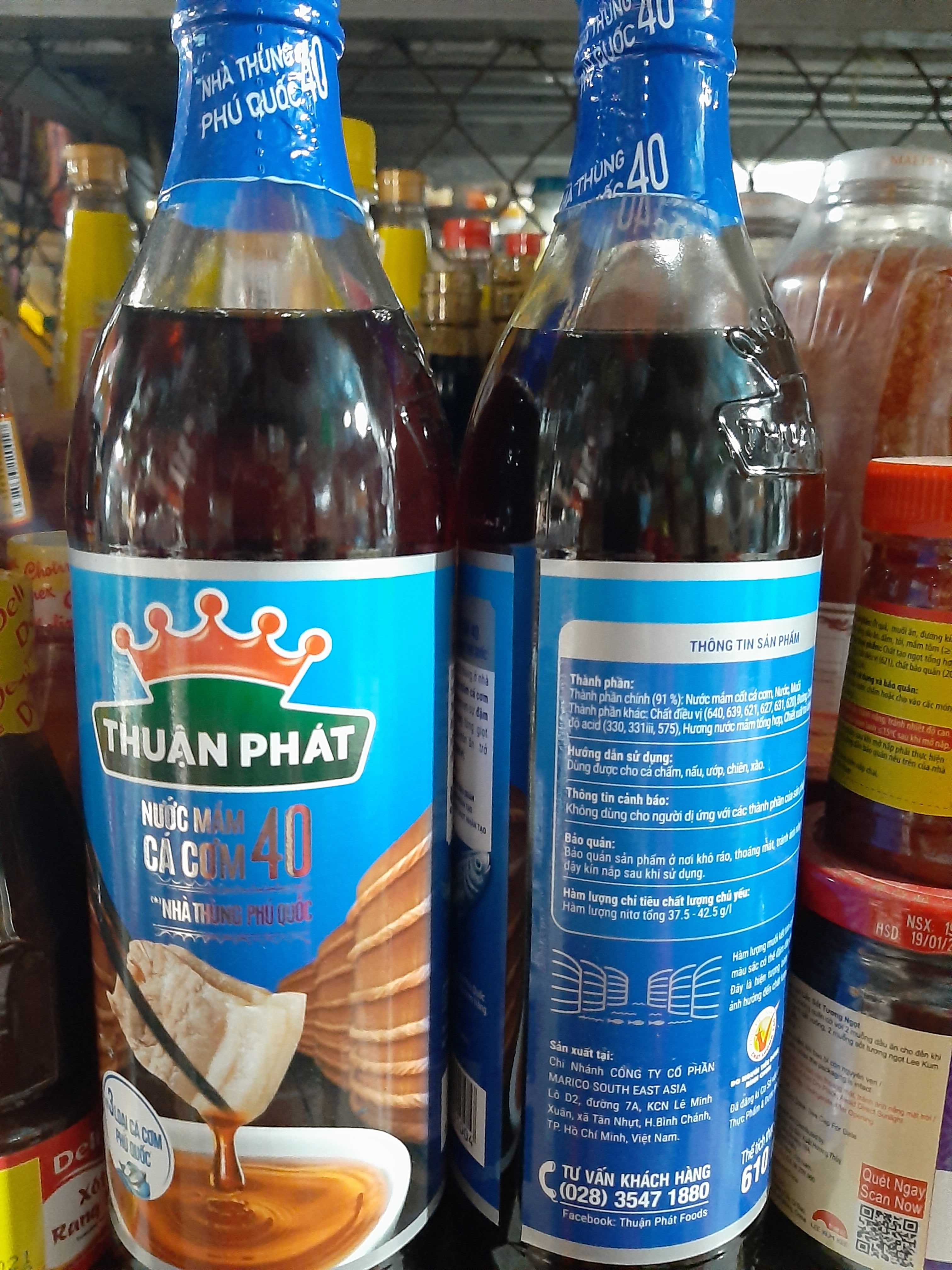NƯỚC MẮM CÁ CƠM THUẬN PHÁT 610ML 40 ĐỘ