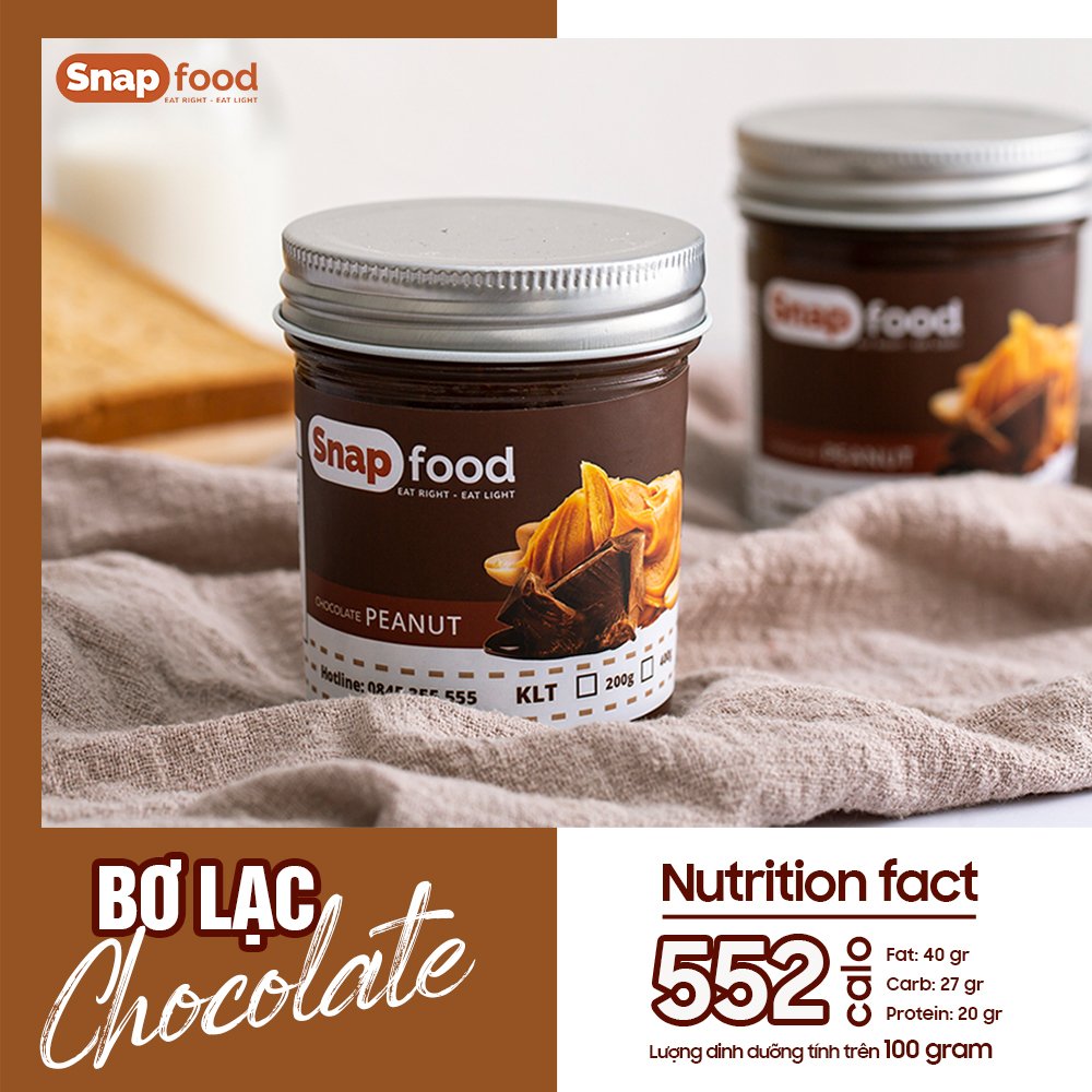 Bơ GIỮ DÁNG - Bơ lạc Socola (200gram) - Snap Food