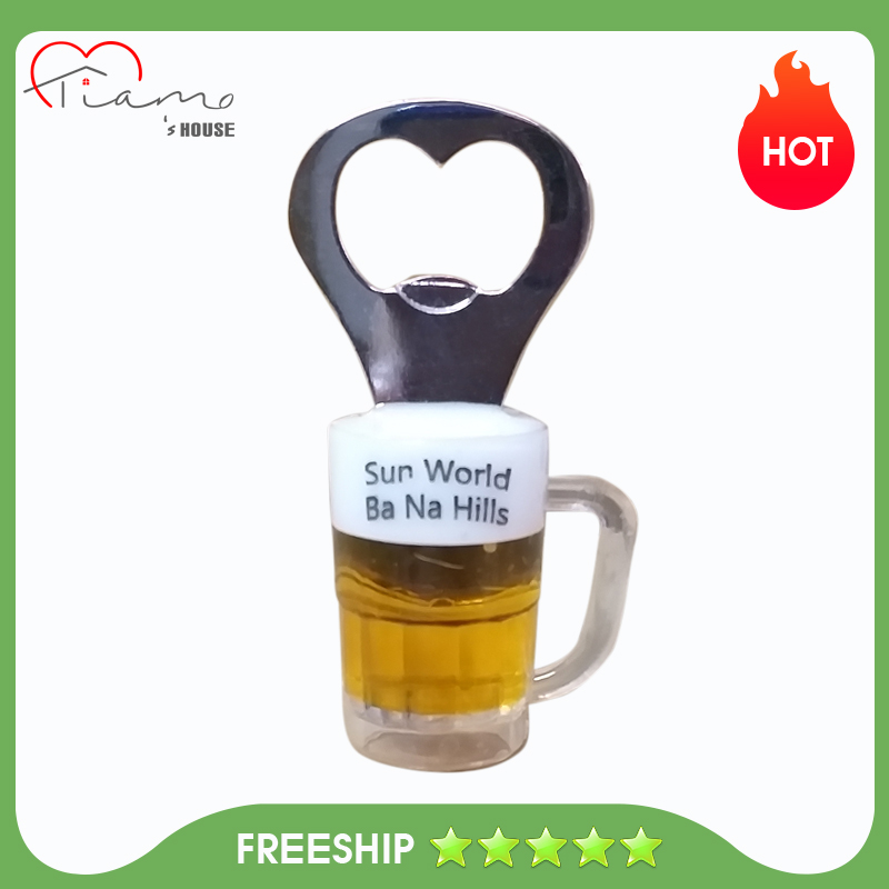 Bottle opener beer shape beer glass