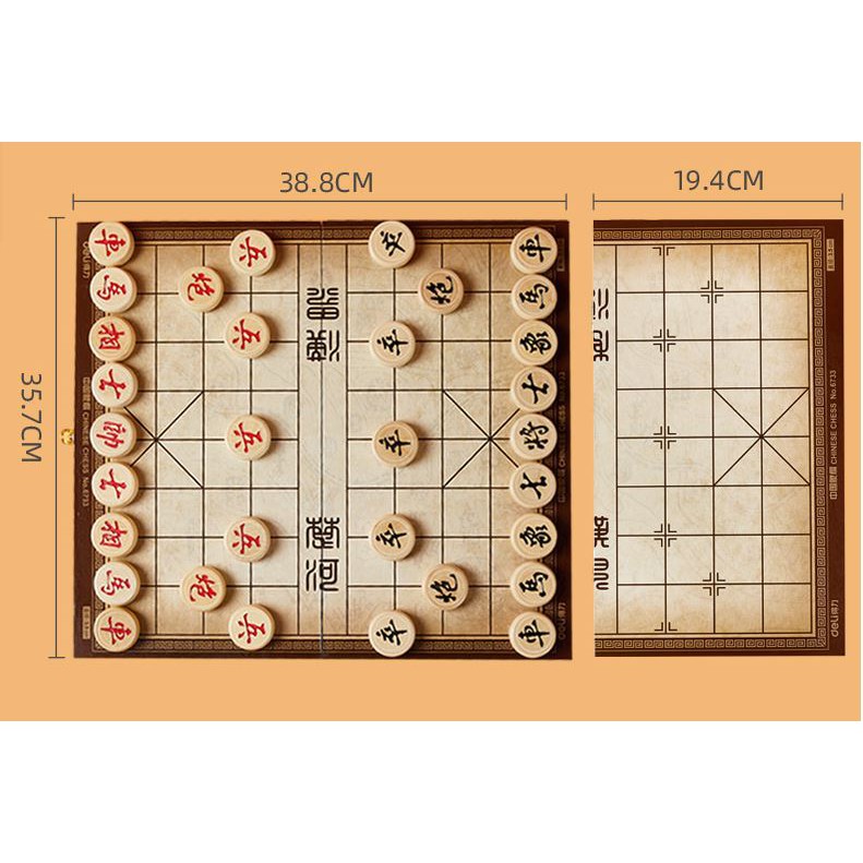 Cờ tướng gỗ cao cấp có bàn gỗ 40x40 cm