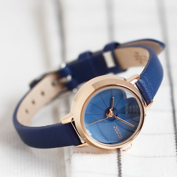 Đồng hồ nữ Julius Hàn Quốc JA-979D dây da (xanh)