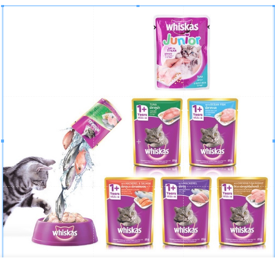 Pate Whiskas gói cho mèo các loại 85g