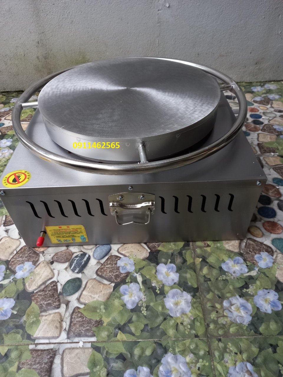 máy làm bánh creppe dùng gas,máy làm bánh kếp thái lan gas xoay tròn khuôn chống dính cao cấp bảo hành 1 năm