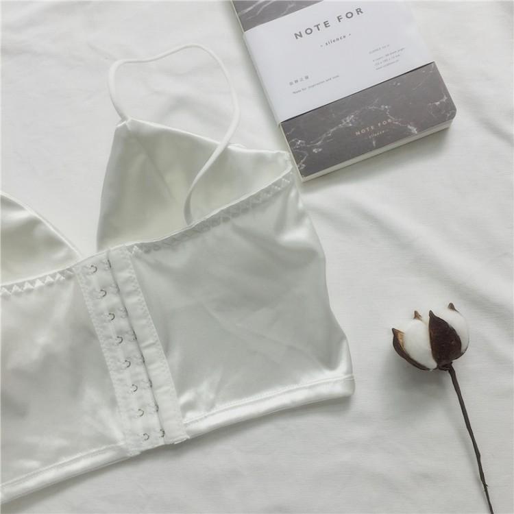 [HCM]Áo croptop hai dây cúp ngực đen vải phi bóng