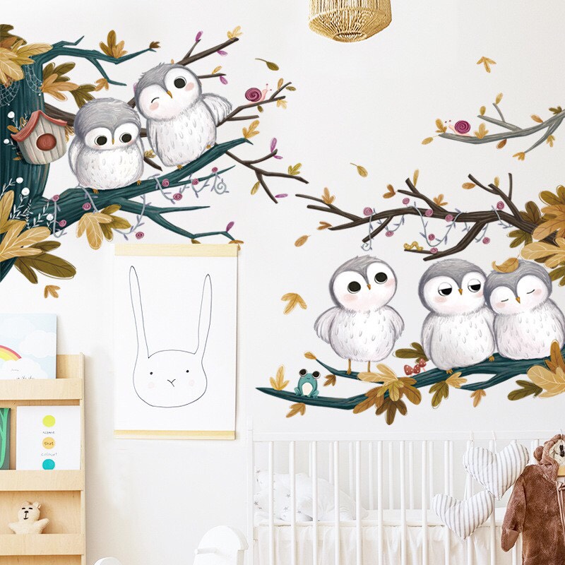 Decal dán cú cành cây mẫu mới