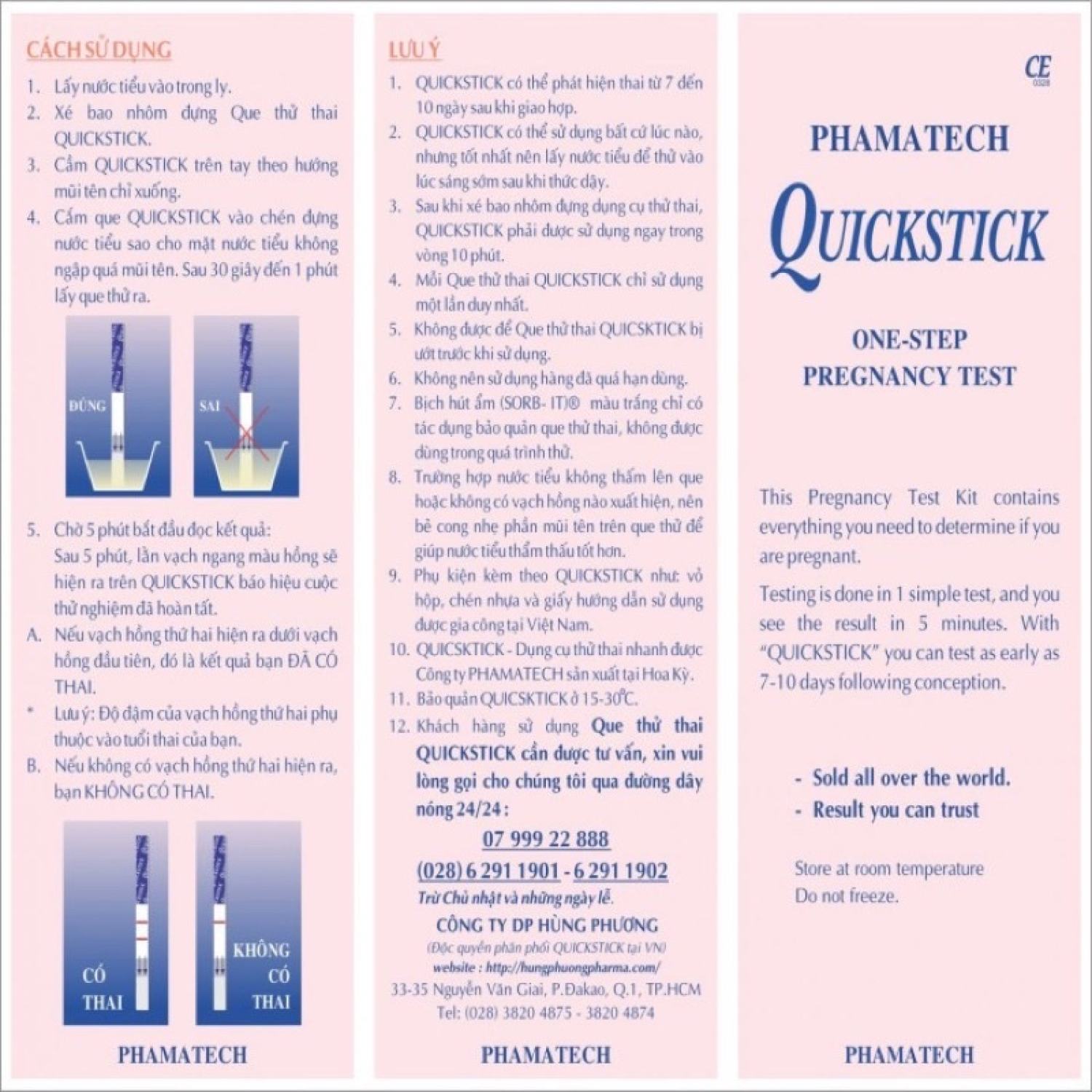 Que thử thai Quickstick chính hãng