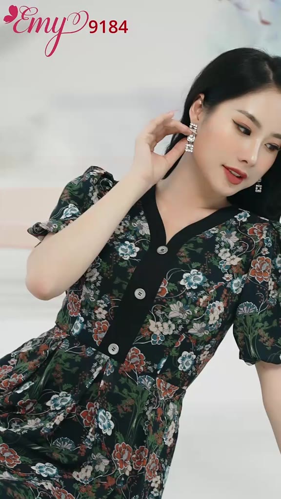 Đầm EMY EM9184 Xoè Tay Bí Có Túi
