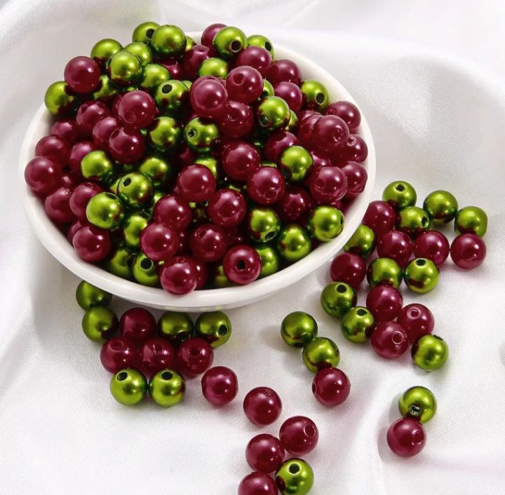 Combo 45/50 hạt nhựa nhân tạo màu hỗn hợp size 8mm phụ kiện tự làm handmade