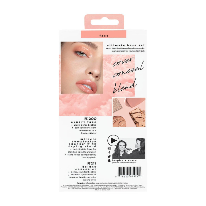 Bộ 2 Cọ Kèm Mút Và Khay Đựng Mút Real Techniques Ultimate Base Set