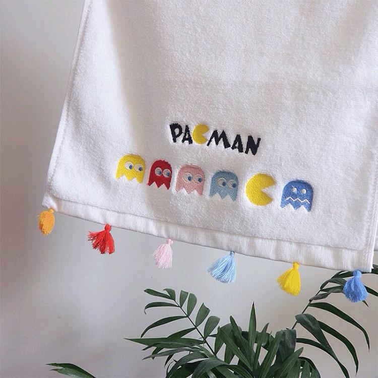 100% Cotton Sợi Cotton Tinh Chế Sợi Mảnh Nghề Thêu Khăn Mặt 100% Cotton Pac-Man Khăn Tắm Màu Trẻ Em Khăn Vuông Người Lớn Khăn Mặt