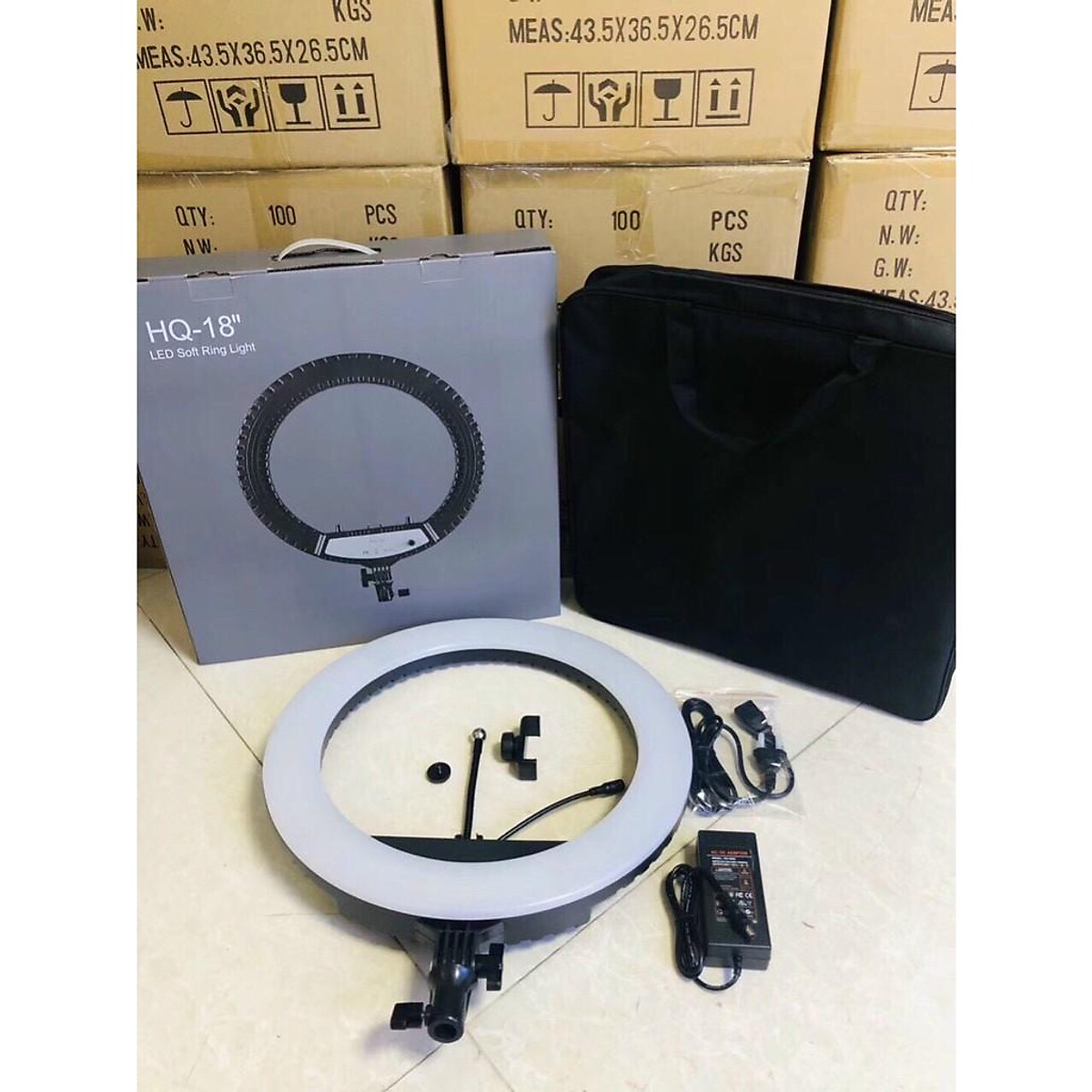 Đèn livestream, stuidio kèm chân HQ18- 45cm