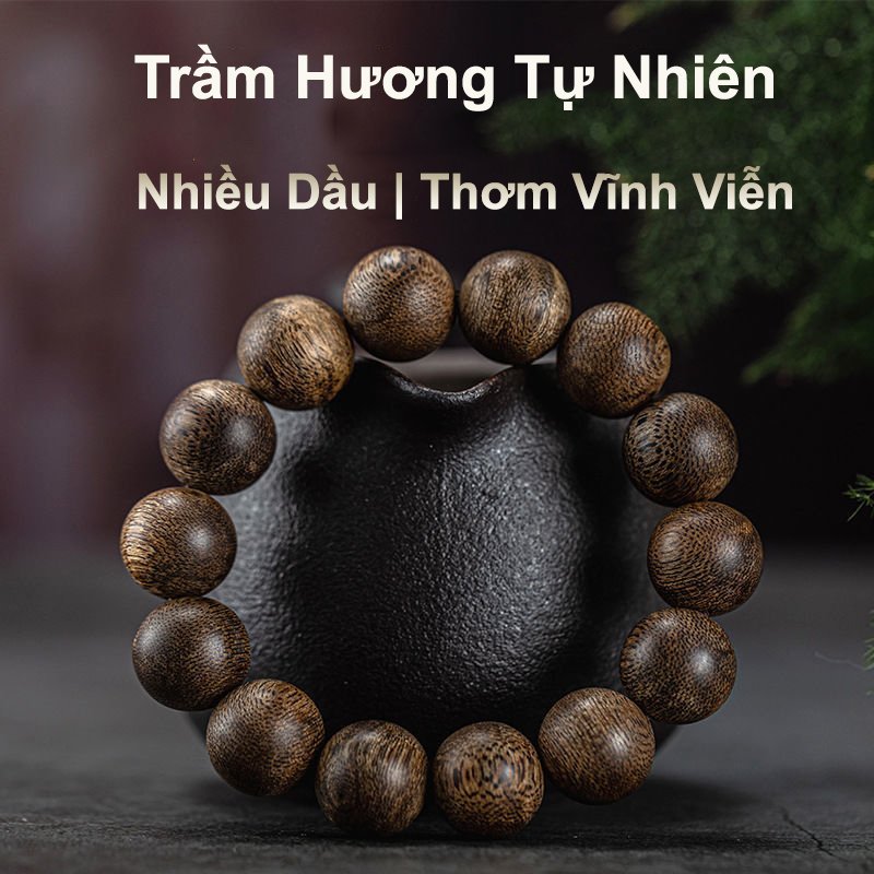 Vòng tay trầm hương size 10mm Đồ Gỗ Hoàng Hải