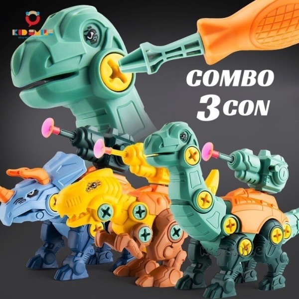 (COMBO 3 CON - DÀI 20 CM) Đồ chơi trẻ em lắp ráp các loại khủng long siêu thú đại chiến SIÊU TO với 3 mũi tên nhựa ABS cao cấp nhiều chi tiết cho bé phát triển tư duy logic, tỉ mỉ và khéo léo