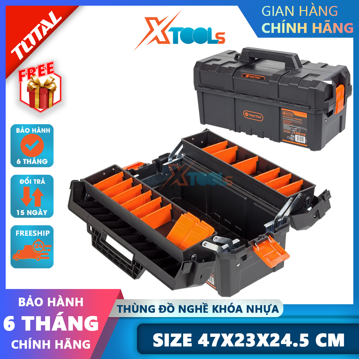Tactical x 320350 tool box, 47x23x24.5cm tool box, anti-shock resistant high temperature original plastic