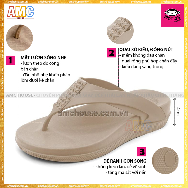 Dép Thái Lan Nữ Đế Cao MONOBO - Moniga 6.8