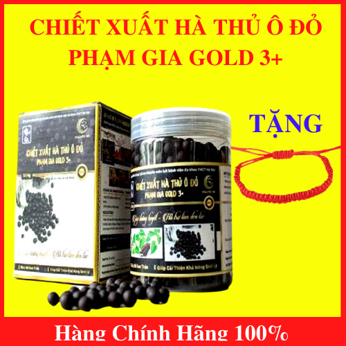 {Miễn Phí Ship} Hà thủ ô đỏ Phạm Gia Gold 3+{Tặng Vòng Tay May Mắn}[HCM]CHIẾT XUẤT HÀ THỦ Ô ĐỎ PHẠM GIA GOLD 3+( HỘP LỚN 554GR)  Bổ Gan Dưỡng Huyết Ngừa Bạc Tóc‎ Tặng Kèm Vòng Tay Phong Thủy May Mắn - AN001