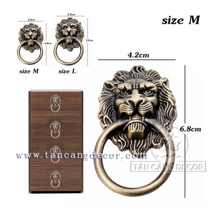 Chốt kéo tròn 27 hình đầu sư tử size M – KT:6.8cm