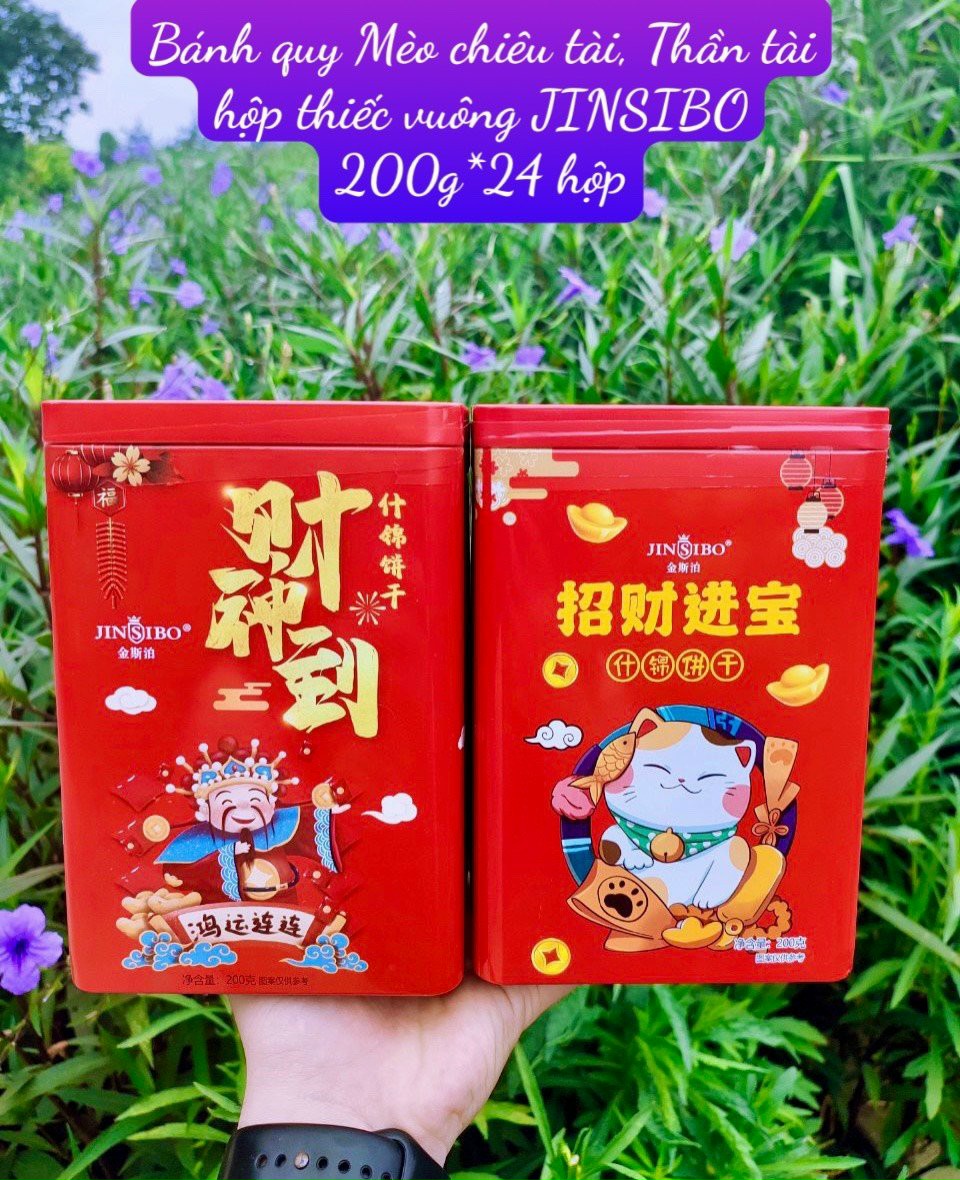[MUA 2 TẶNG HỘP XÁCH SIN SÒ] combo 2 hộp bánh Thần Tài -Chiêu Tài kèm túi