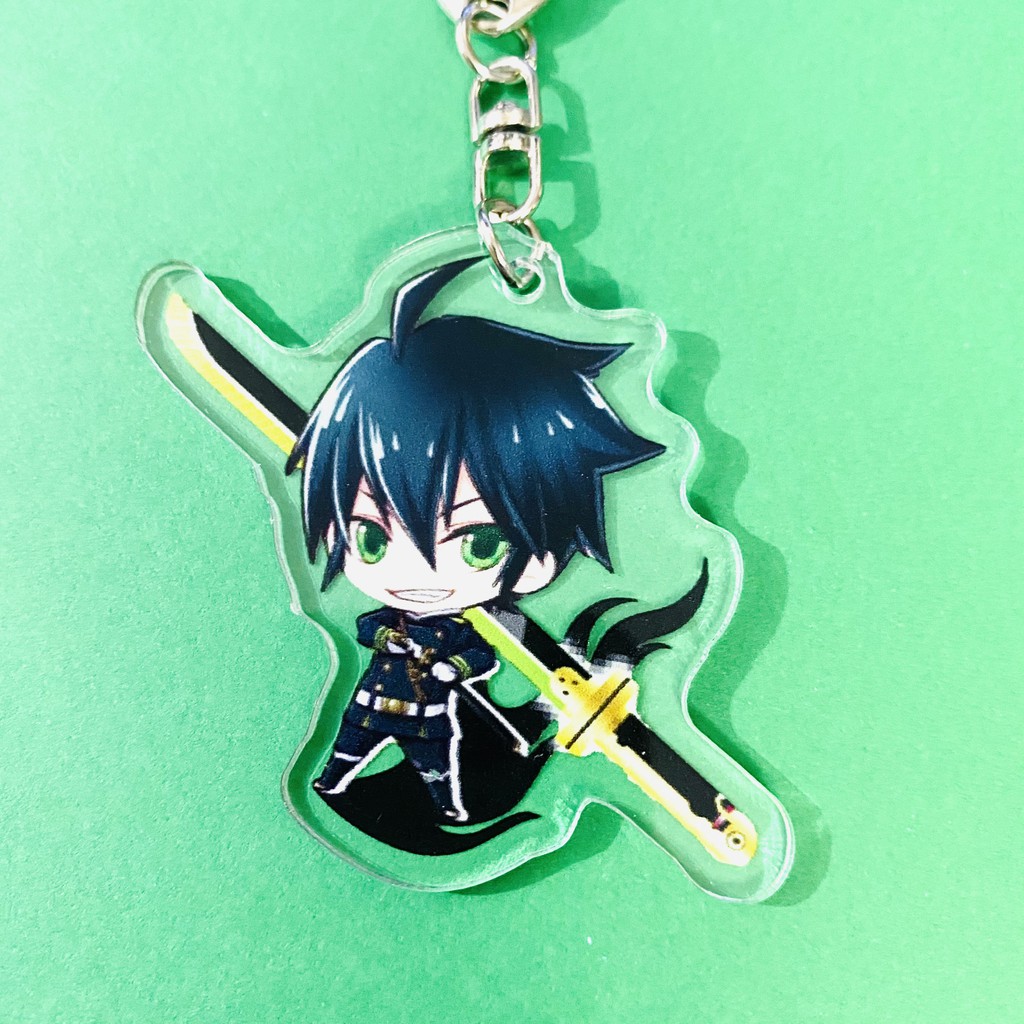 ( Mica trong acrylic ) Móc khóa in hình Thiên Thần Diệt Thế Seraph of the End anime chibi xinh xắn