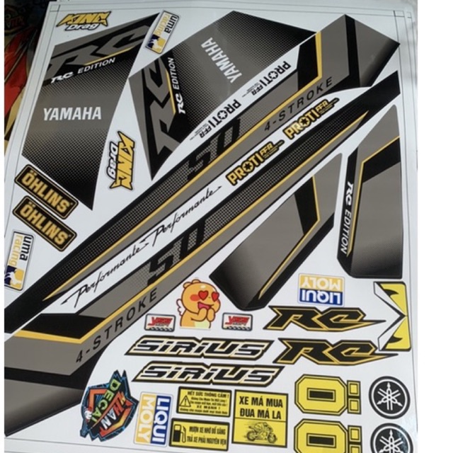 Tem sirius 50 rc xám vàng