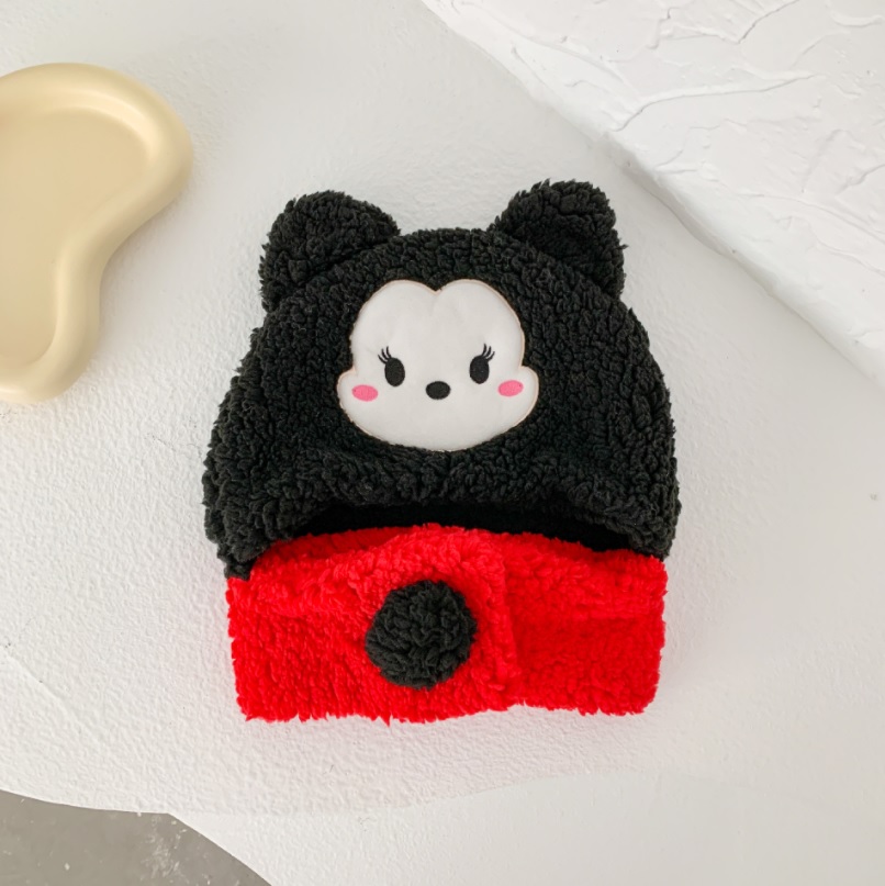 Mũ len lông cừu liền khăn dễ thương cho bé (2-8y)