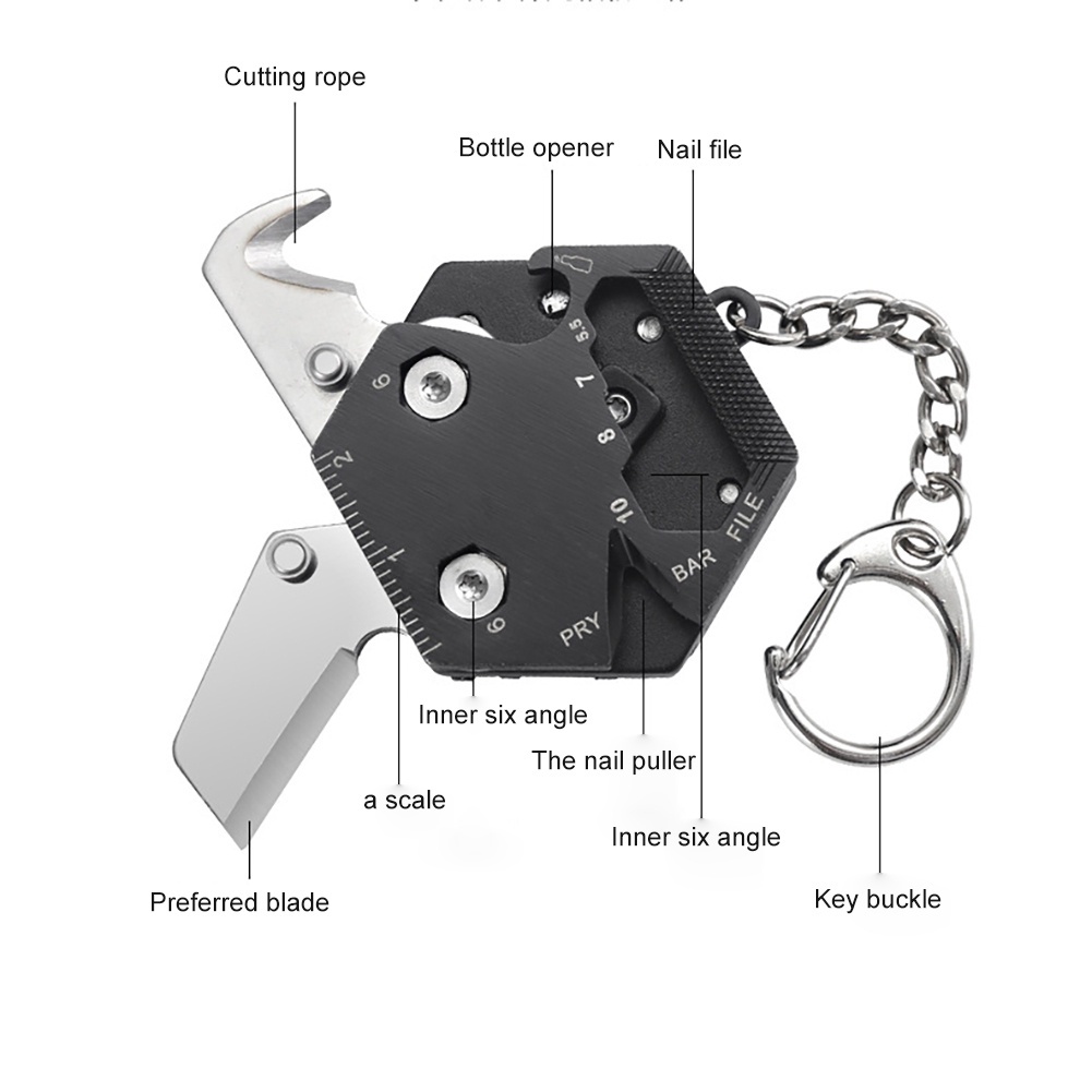 [Mới về]Móc khóa multitools dụng cụ lục giác đa năng