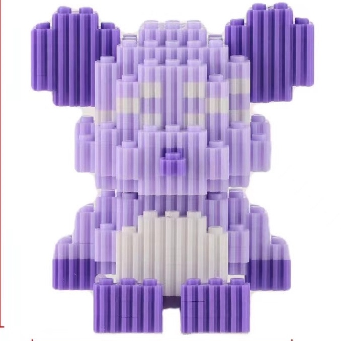 Đồ Chơi Lắp Ghép Gấu Bạo Lực - Lego Bearbrick màu tím size 10cm giá rẻ