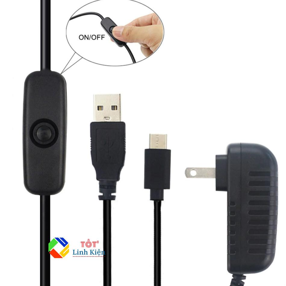 Nguồn Raspberry Pi 4 B 5V 3A Type C - Có Switch ON/OFF