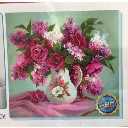 Tranh đính đá cao cấp Venus Bình hoa Sen- KT: 45x64Cm