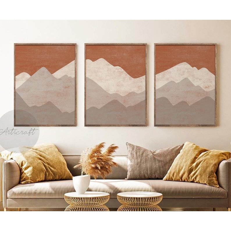 Tranh Trang Trí Hiện Đại Tone Cam Đất - Xingdecor
