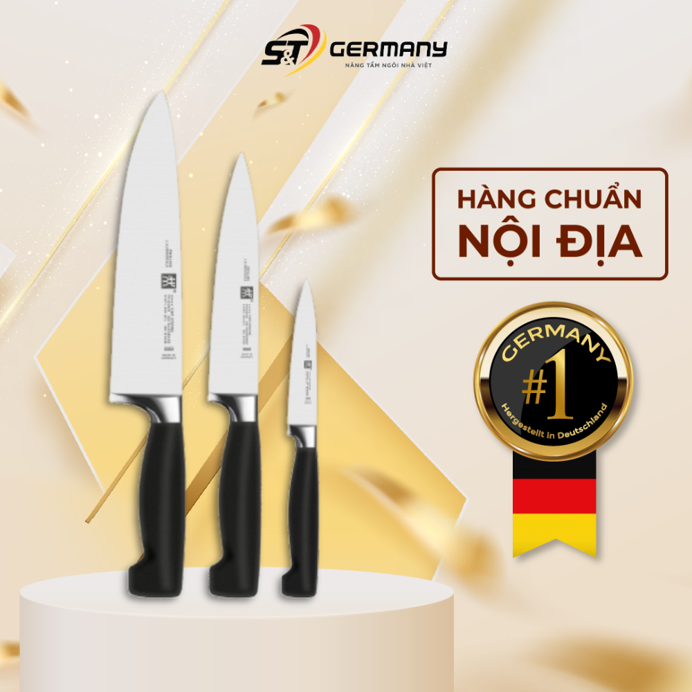 Bộ dao zwilling vier sterne nội địa đức 3 món chất lượng cao, bộ dao nhà bếp tiêu chuẩn châu âu germanysnt 100020