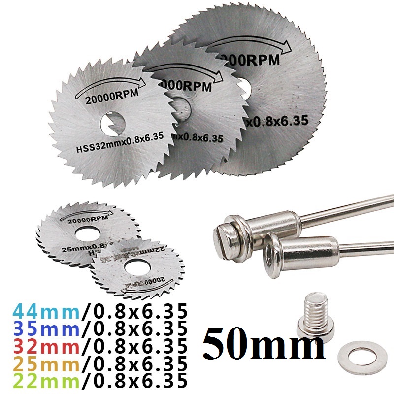 Bộ 6 Lưỡi Cưa Tròn Mini TASP, HSS, Đĩa Cắt, Phụ Kiện Công Cụ Quay Tương Thích Với Nhôm Nhựa Dremel