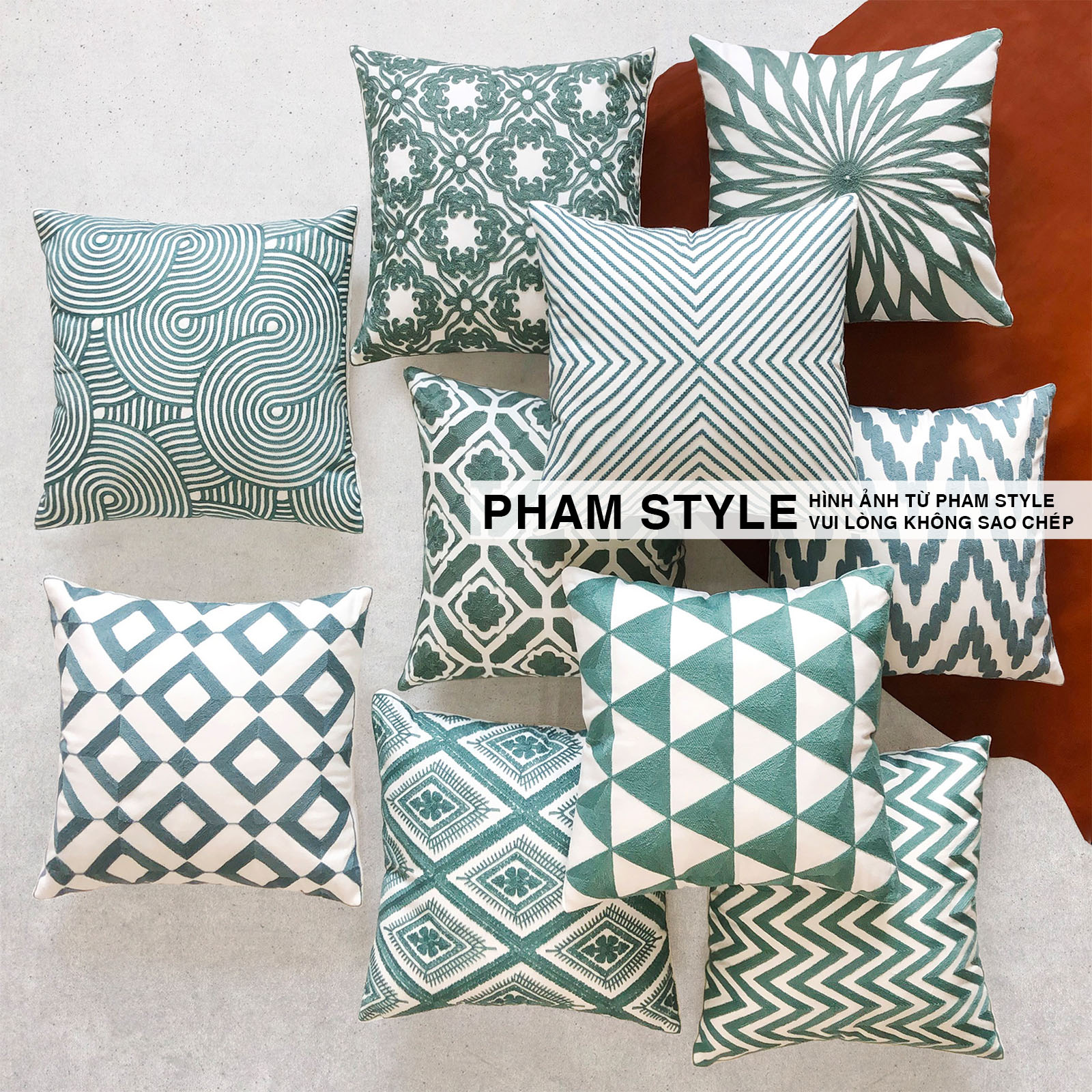 Gối Sofa Embroider PHAM STYLE (45x45cm)