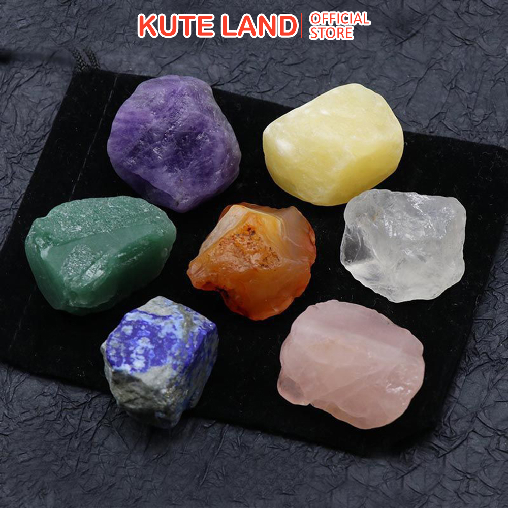 Combo 7 Viên Đá Thô Thanh Tẩy Chakra Năng Lượng Reiki