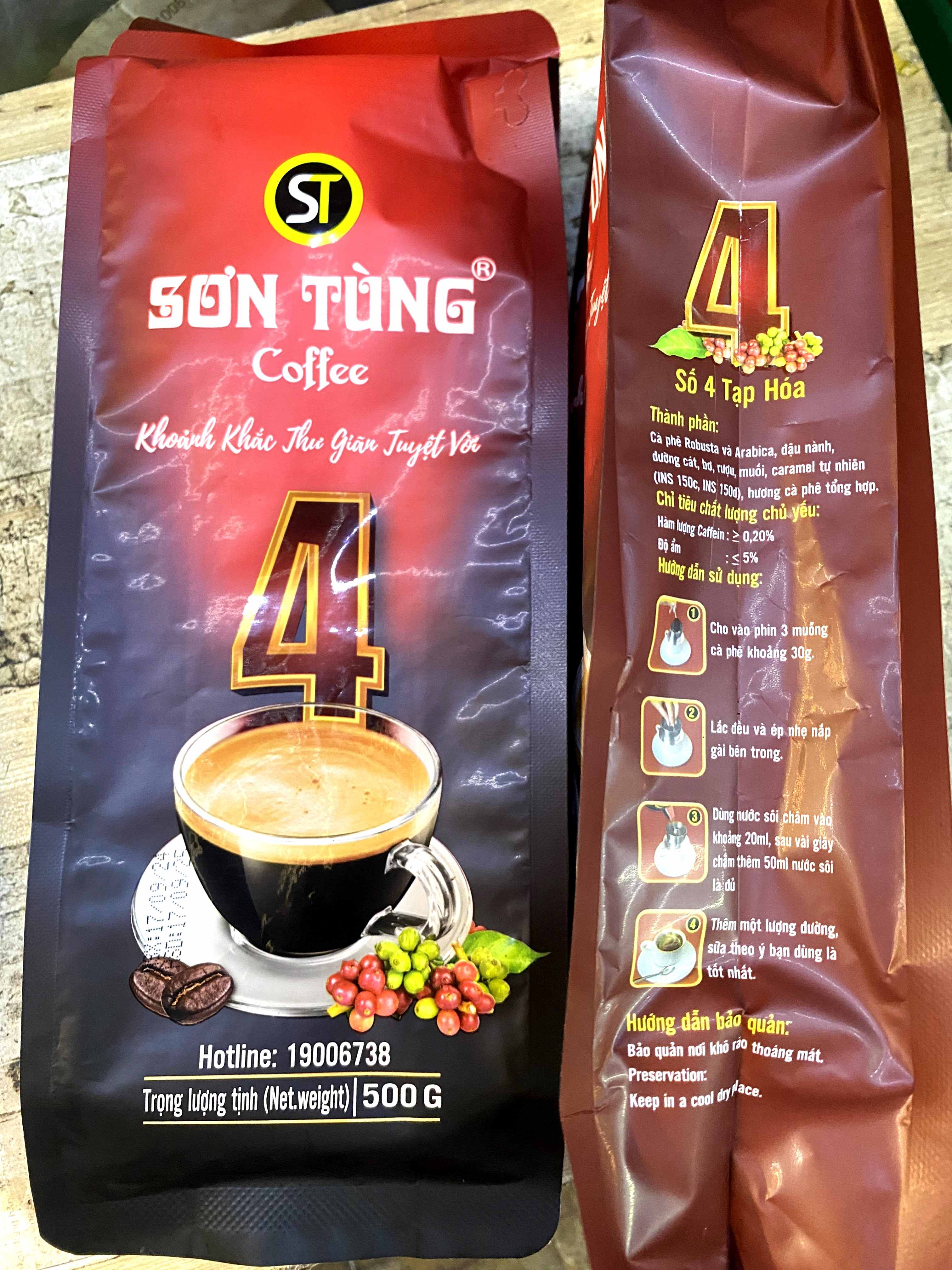 CÀ PHÊ XAY SƠN TÙNG SỐ 1.2.3.4 500gr