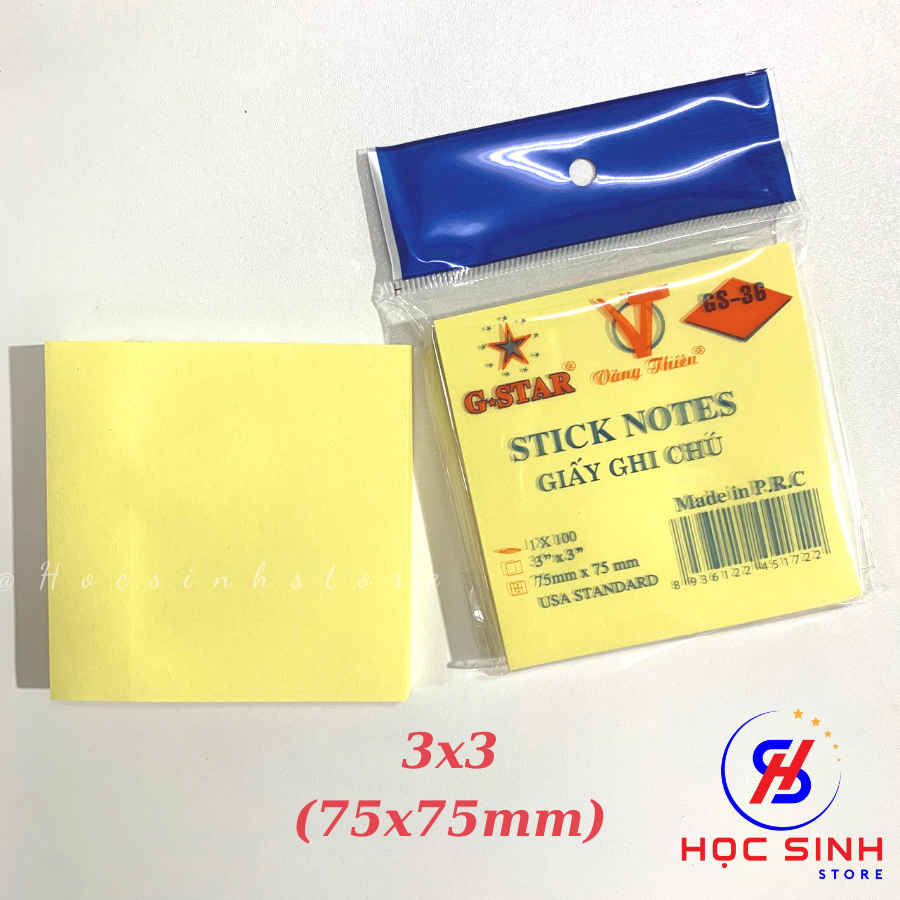 Xấp 100 tờ giấy ghi chú, giấy note đủ size gstar gs36