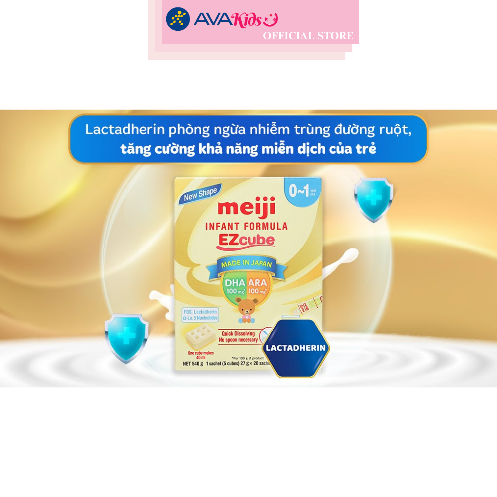 Sữa bột dạng thanh Meiji Infant Formula Ezcube 540g (0 - 12 tháng)