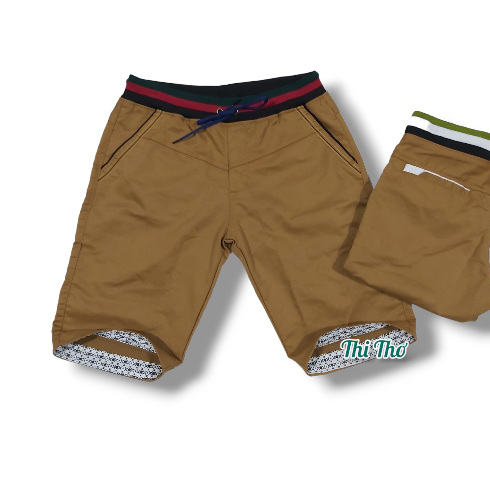 quần sọt kaki nam lưng thun vải co giãn