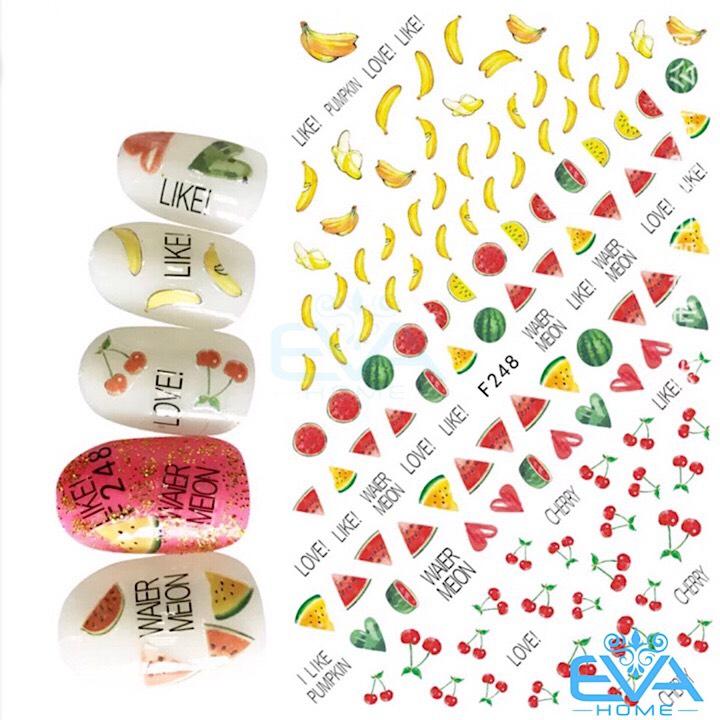 [HCM]Miếng Dán Móng Tay 3D NAIL Sticker Trang Trí Hình Trái Cây F248