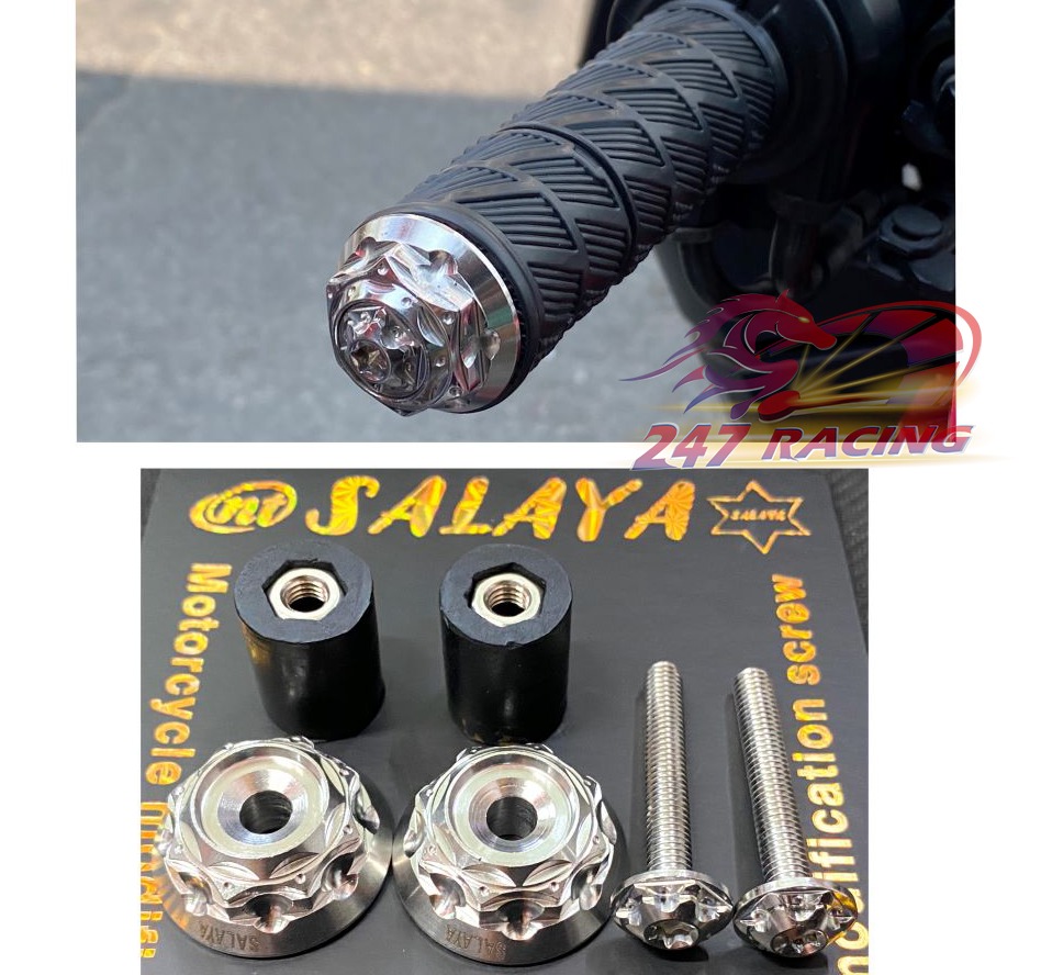 Gù tay lái Salaya S03 Inox 304 gắn phụ kiện xe máy Siêu đẹp