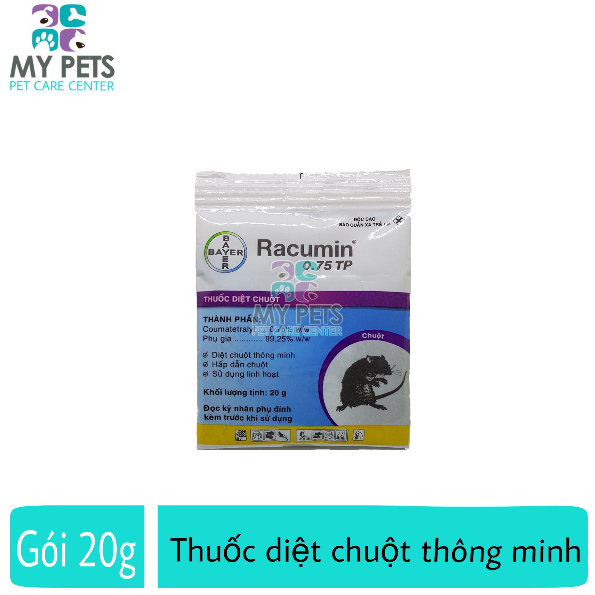 Thuốc diệt chuột thông minh xuất xứ đức - Bayer Racumin gói 20g