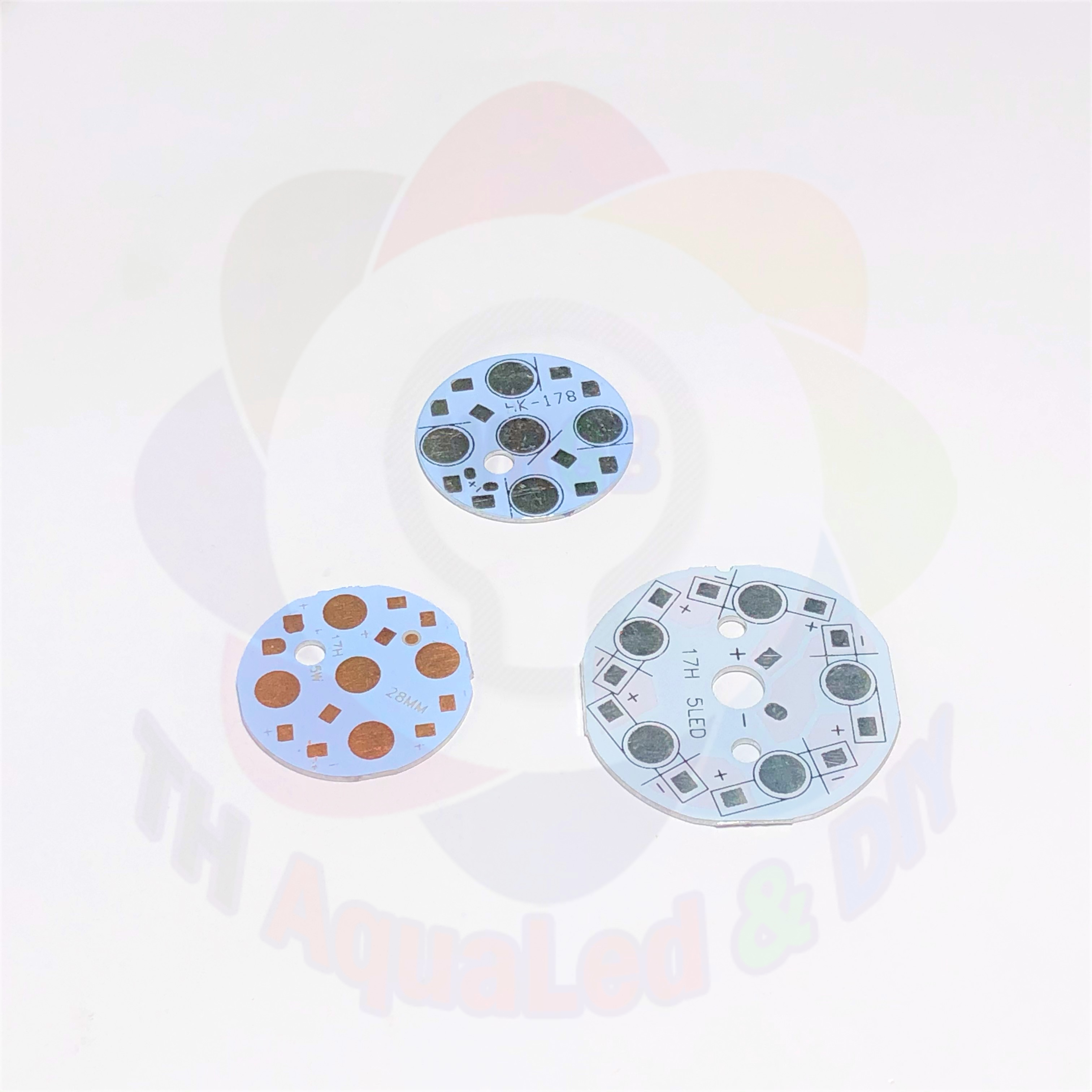 Mạch 5 LED luxeon đế mạch 5 vị trí sử dùng nguồn 15Volt cho chip LED Luxeon mạch chuẩn dày tối ưu hóa điện năng tiêu thụ