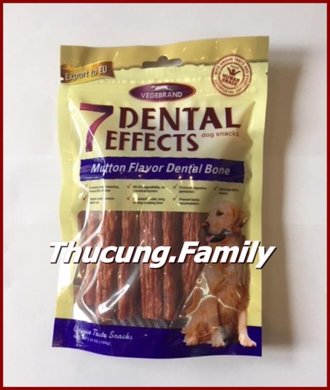 Bánh thưởng hổ trợ tiêu hóa, làm sạch răng cho hơi thở thơm tho dành cho Chó. 7Dental- 100g/gói.