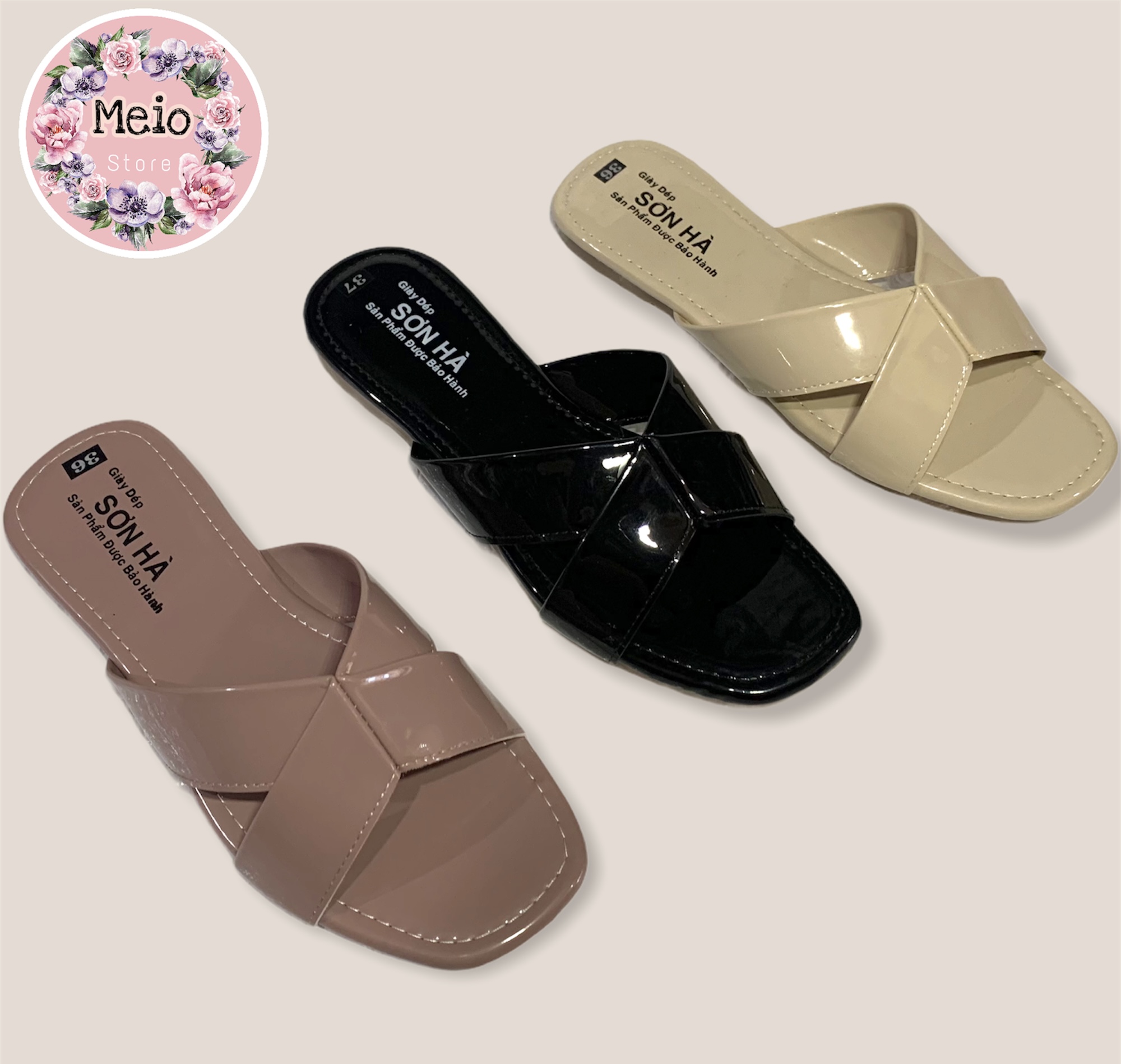 (CÓ SIZE TO)Dép lê quai chéo nữ cao cấp SƠN HÀ